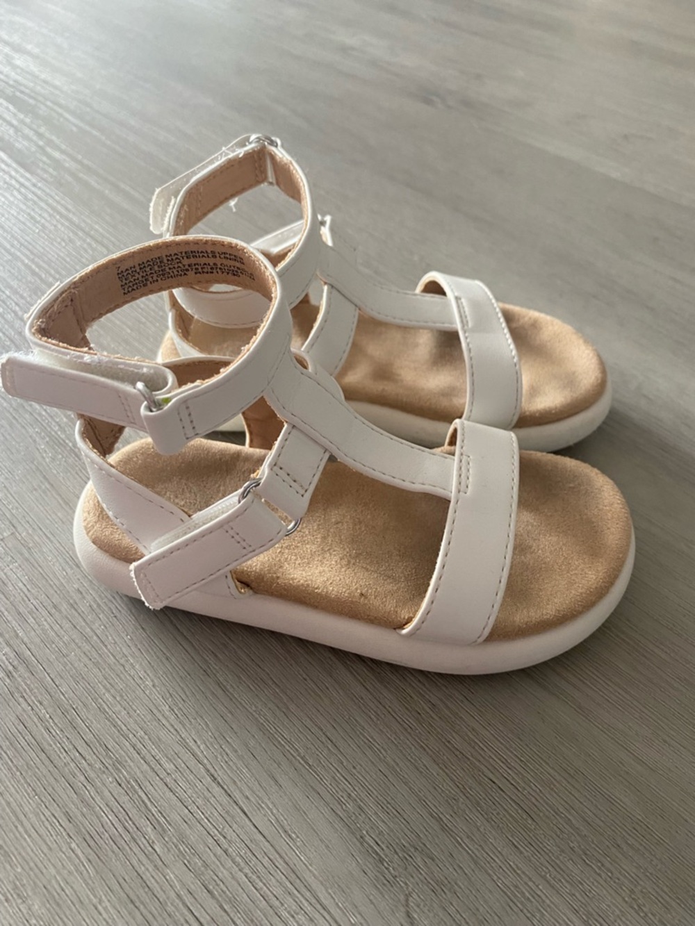 Cat & Jack White T-Strap Kids Sandals with Ankle Strap